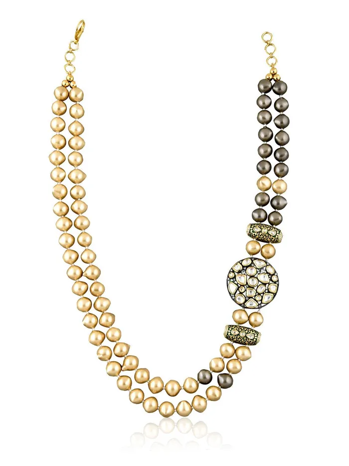Stone Appeal Double Layered Champagne Pearls Long Necklace Curio Cottage Necklaces Stone Appeal Double Layered Champagne Pearls Long Necklace Curio Cottage Necklaces