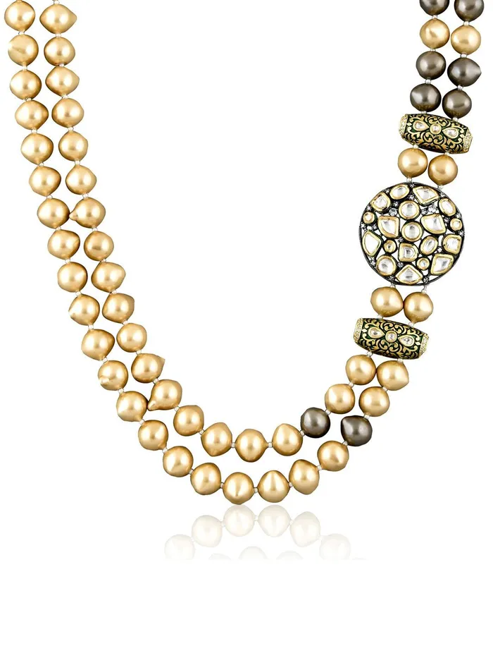 Stone Appeal Double Layered Champagne Pearls Long Necklace Curio Cottage Necklaces Stone Appeal Double Layered Champagne Pearls Long Necklace Curio Cottage Necklaces