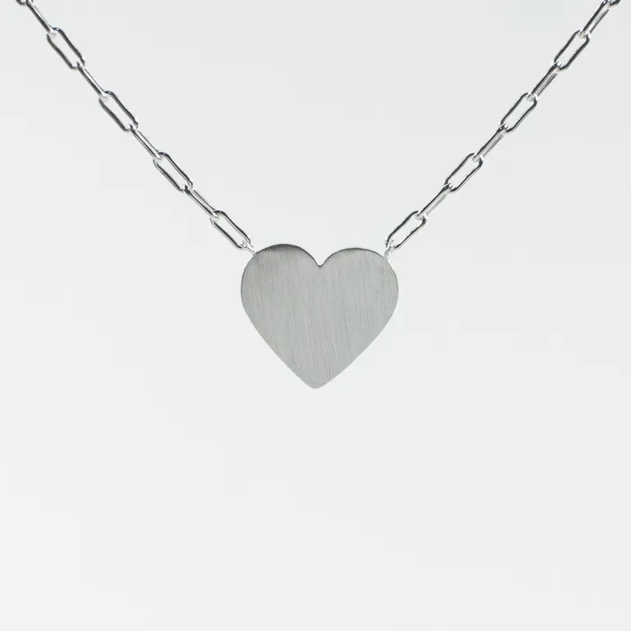 Tashi Brushed Silver Cutout Heart Necklace Necklaces