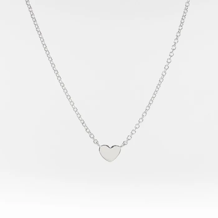 Tashi Necklaces Silver Flat Small Heart Necklace